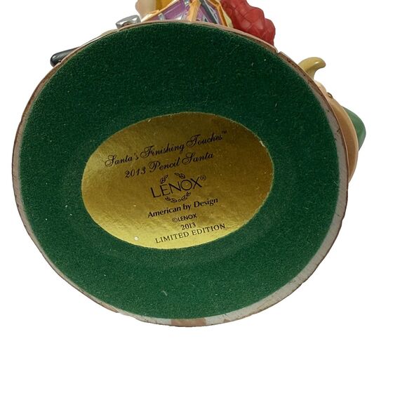 Lenox Santa's FInishing Touches 2013 Pencil 12.75" Figurine Limited Ed Rare VTG - Picture 6 of 6